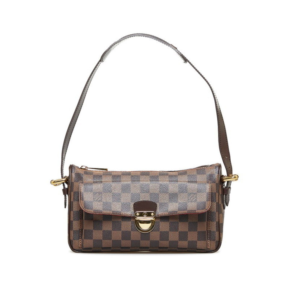 Louis Vuitton Damier Ravello GM Handbag Shoulder Bag Brown PVC Leather Women's