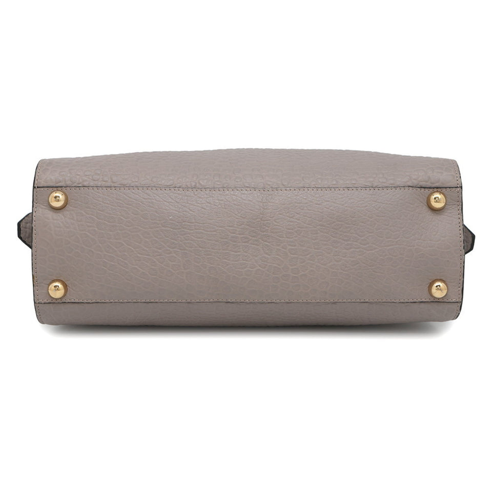 Burberry Gray Leather Handbag Shoulder Bag ( )