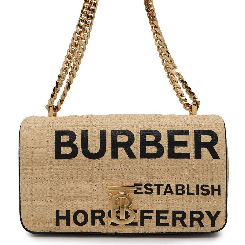 Burberry Beige Raffia Leather Shoulder Bag ( )