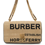 Burberry Beige Raffia Leather Shoulder Bag ( )