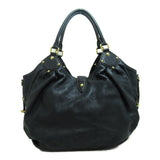 Louis Vuitton Mahina XL Black2wayShoulder Bag Black Black Mahina leather