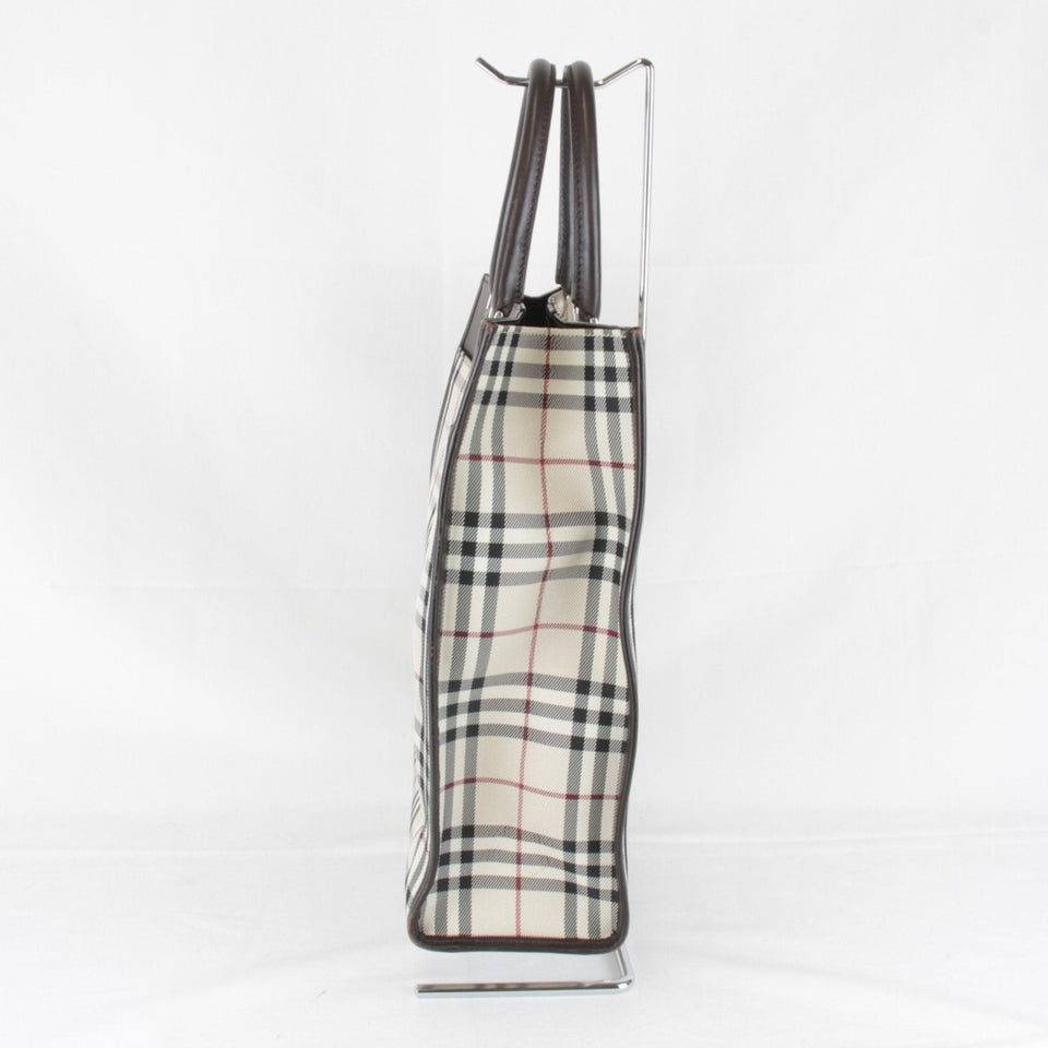 Burberry Beige Canvas Leather Tote Bag ( )