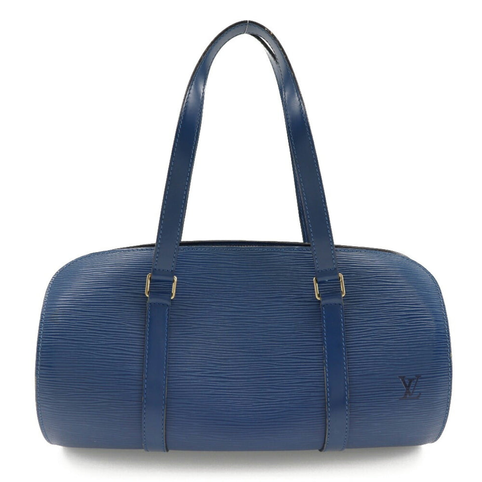 Louis Vuitton Soufflot HandBag Epi Leather Toledo Blue Made in 1995 Zipper Women's