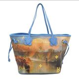 Louis Vuitton Turner Neverfull MM Blue Brown Masters collection PVC coated canvas Tote