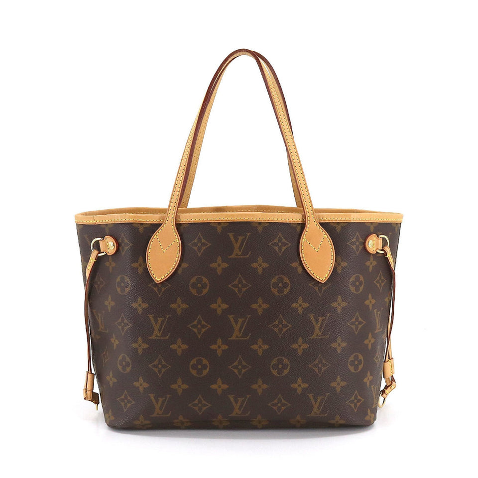 Louis Vuitton Monogram Neverfull PM Tote Bag Brown Beige