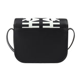Burberry Black White Leather Handbag Shoulder Bag ( )