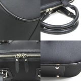 Burberry Beige Black Nylon Canvas Leather Handbag ( )