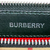 Burberry Beige Brown Canvas Leather Clutch Bag ( )
