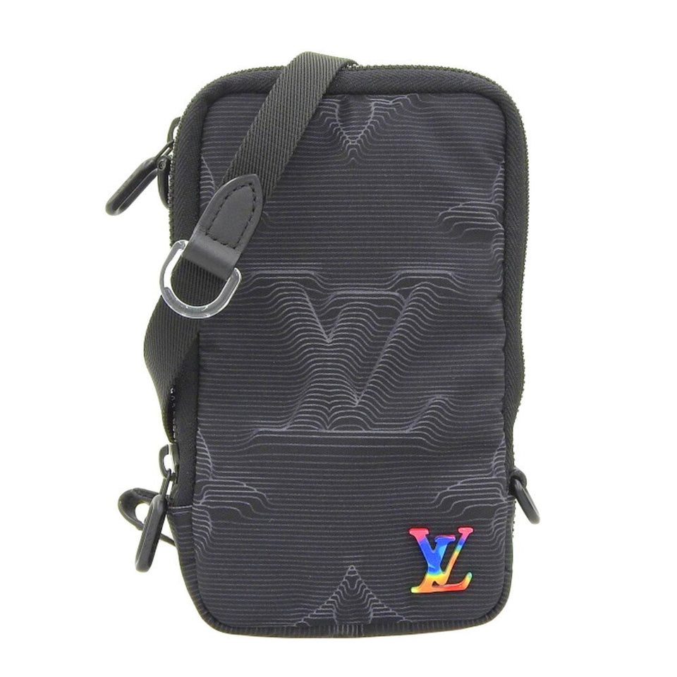 Louis Vuitton 3D Monogram Double Phone Pouch Rainbow Shoulder Black Shoulder Bag
