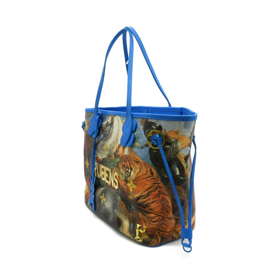 Louis Vuitton Rubens Neverfull MM Tote Bag Blue PVC coated canvas Masters collection