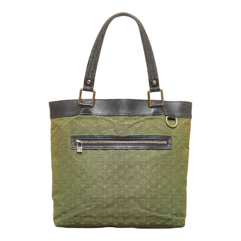 Louis Vuitton Monogram Lucile GM Shoulder Bag Tote Green Dark Brown Canvas Leather Women's