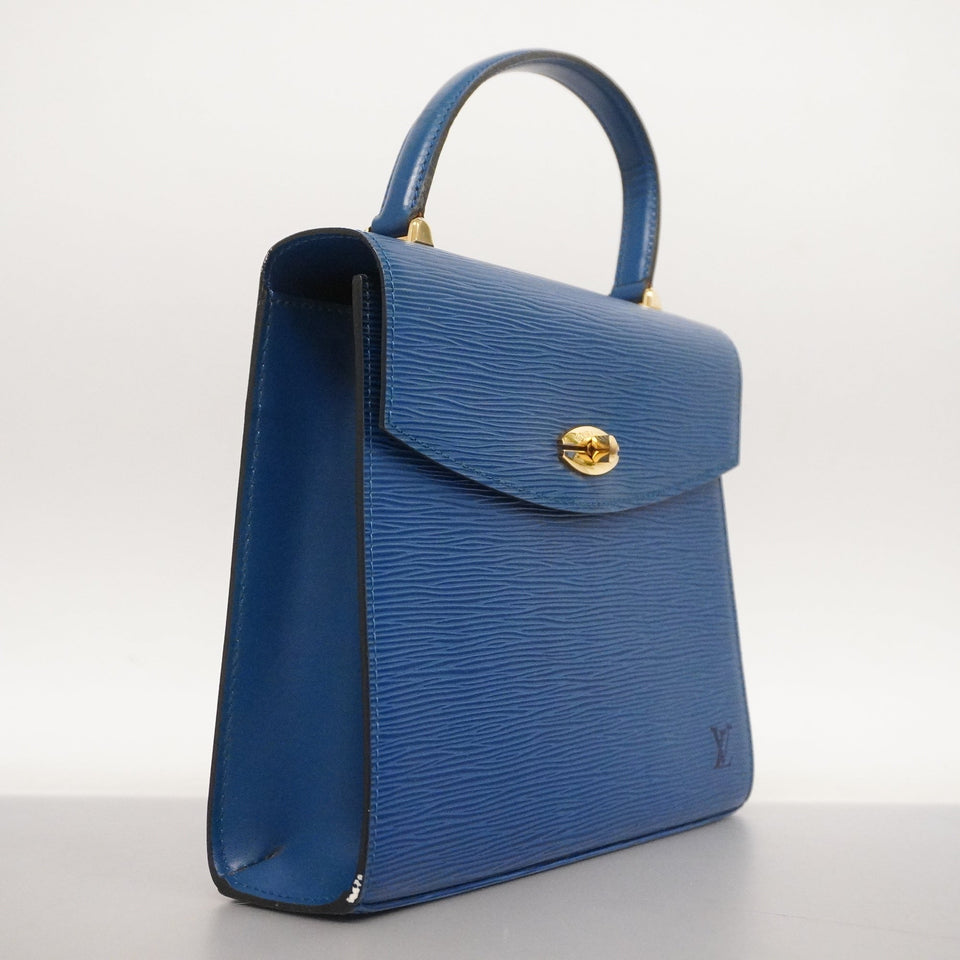 Louis VuittonAuth Epi Marzelb Malesherbes Women's Handbag Toledo Blue
