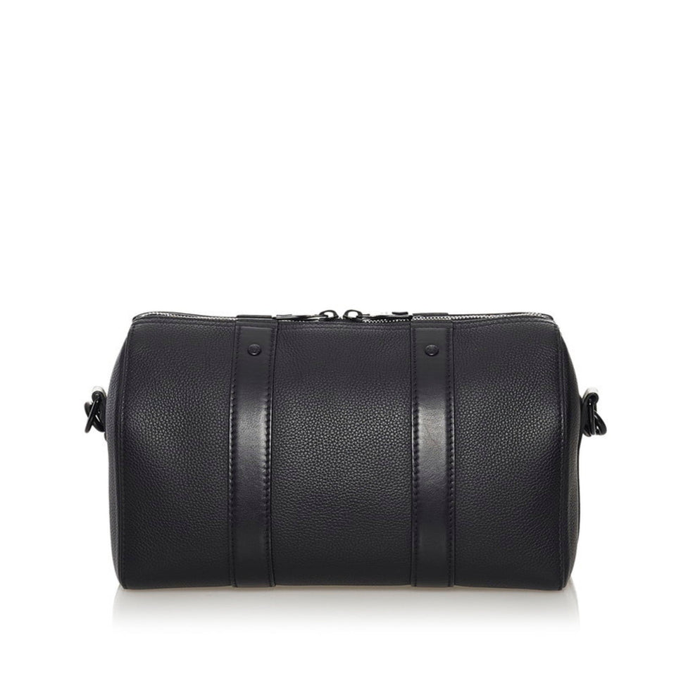 Louis Vuitton Damier Distorted City Keepall Shoulder Bag Black Grain Leather Men's Louis Vuitton