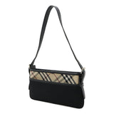 Burberry Beige Black Nylon Canvas Shoulder Bag ( )