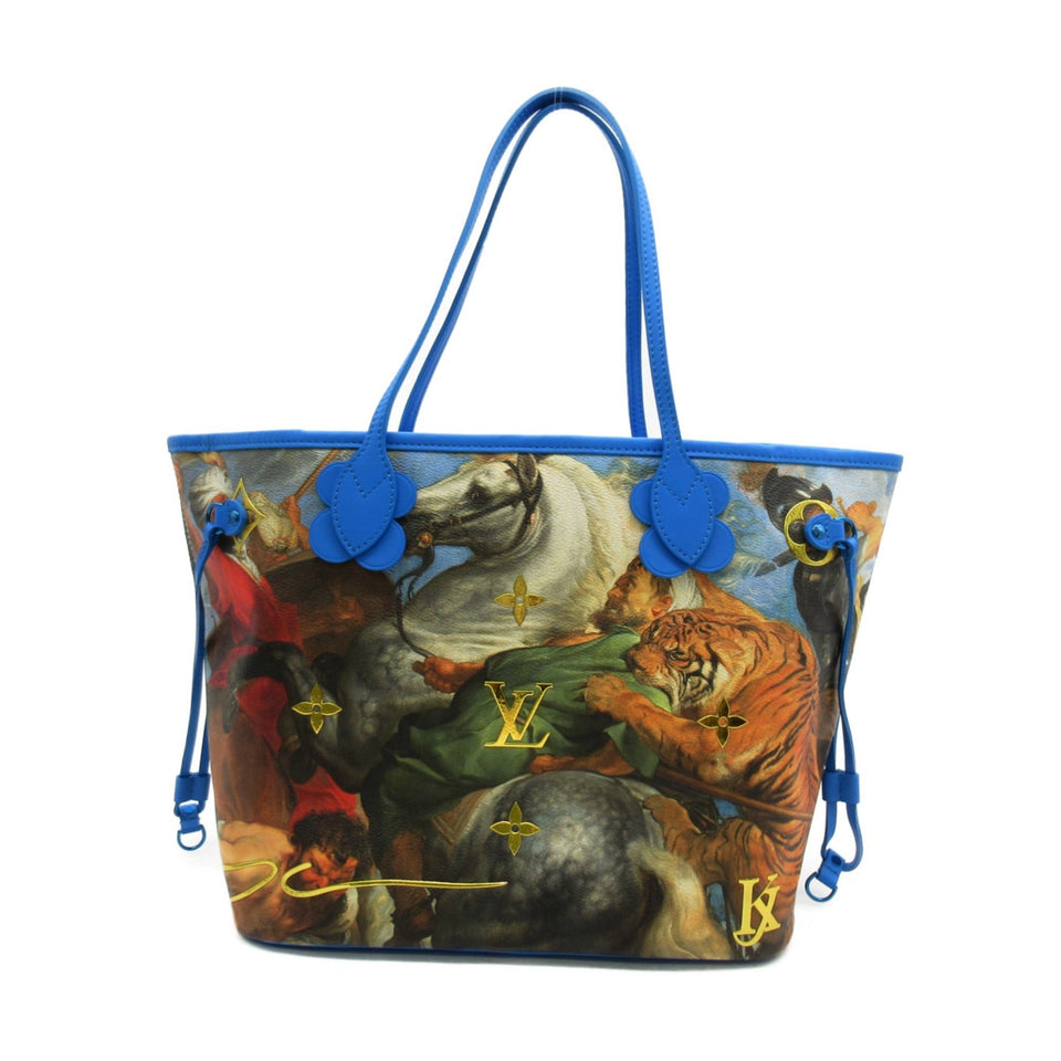 Louis Vuitton Rubens Neverfull MM Tote Bag Blue PVC coated canvas Masters collection
