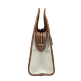 Burberry Beige Brown Canvas Leather Shoulder Bag ( )