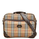 Burberry Beige Brown Canvas Leather Boston Bag Shoulder Bag ( )