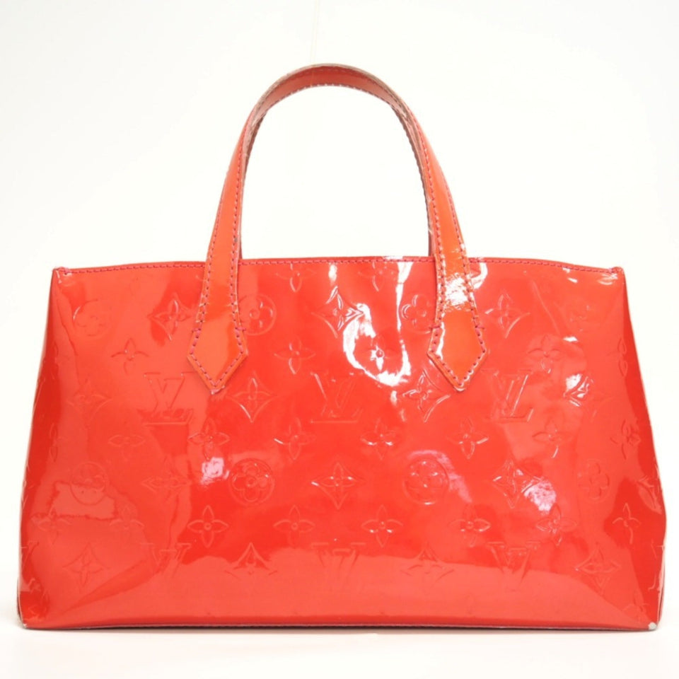 Louis Vuitton Wilshire PM Monogram Vernis Handbag Pomme d'Amour Women's