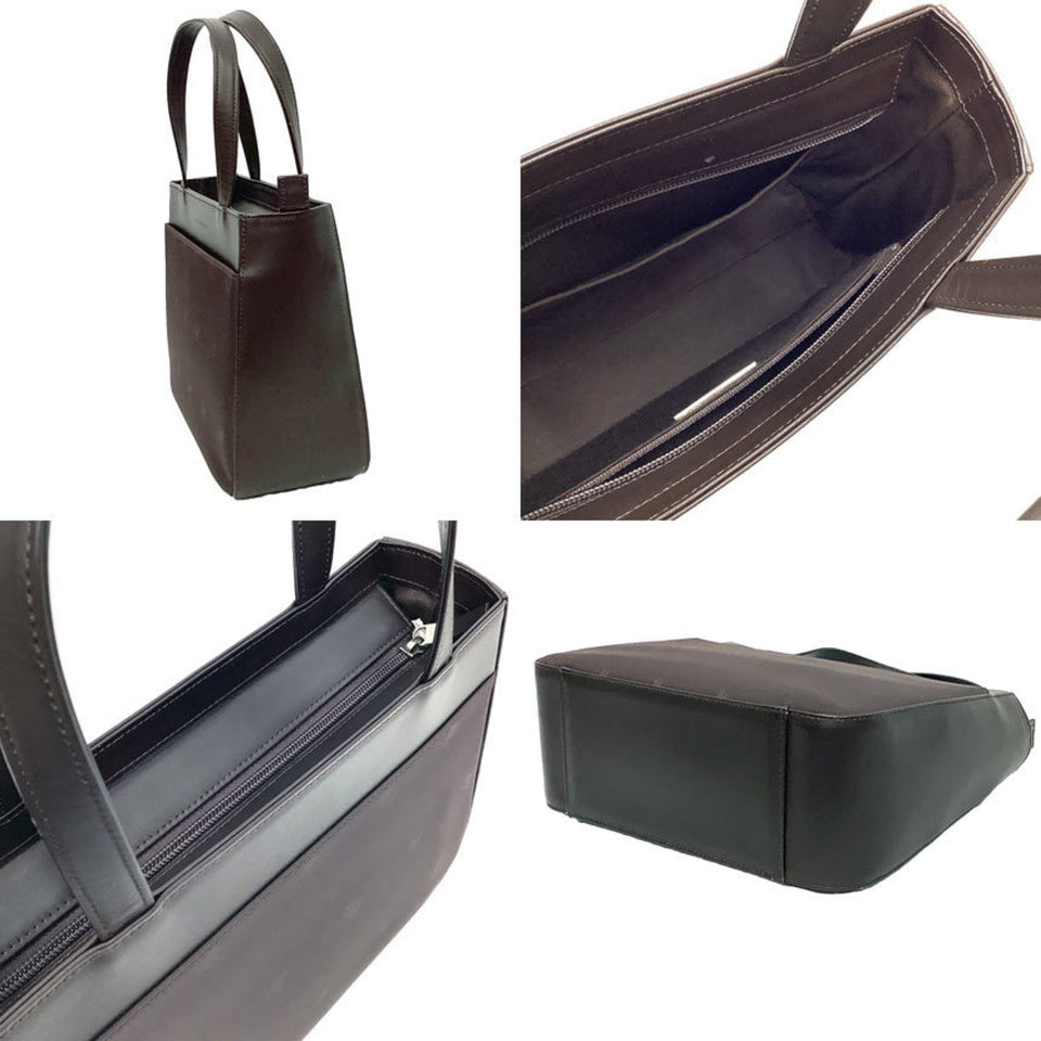 Burberry Brown Nylon Leather Handbag Tote Bag ( )