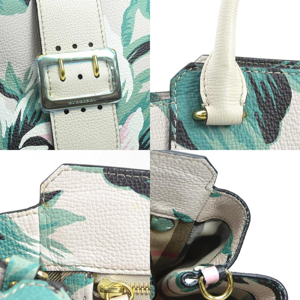 Burberry Light Beige Multi-Color Leather Handbag Shoulder Bag ( )