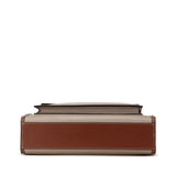 Burberry Brown Gray Leather Handbag Shoulder Bag ( )
