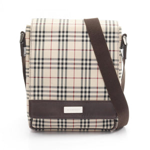 Burberry Beige Multi-Color Canvas Leather Shoulder Bag ( )