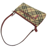Burberry Blue Label Beige Red Color Felt Leather Shoulder Bag ( )