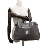 Burberry Gray Leather Handbag Shoulder Bag ( )