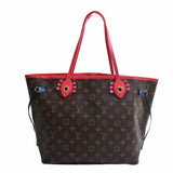 Louis Vuitton Monogram Totem Neverfull MM Tote Bag Brown Women's
