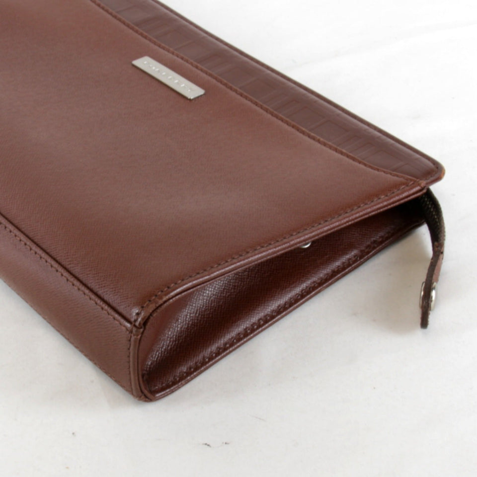 Burberry Brown Leather Clutch Bag ( )