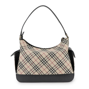 Burberry Beige Brown Canvas Leather Shoulder Bag ( )