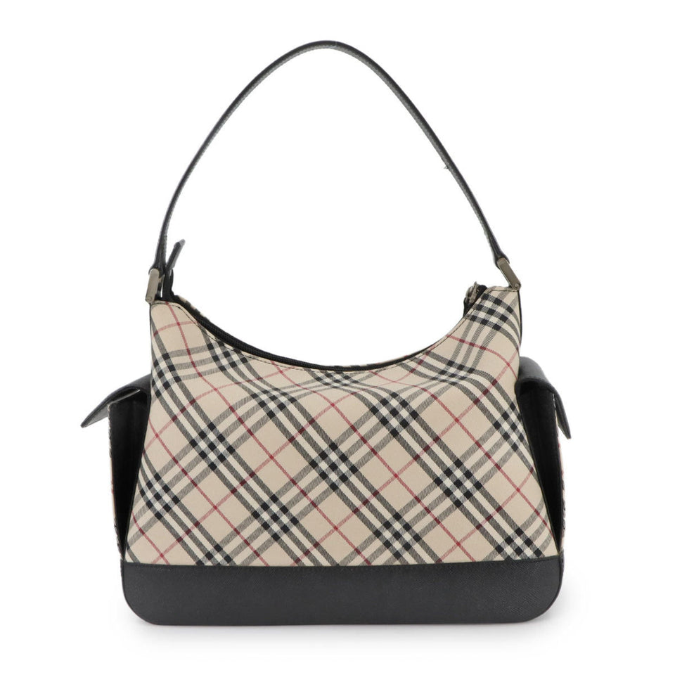 Burberry Beige Brown Canvas Leather Shoulder Bag ( )