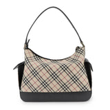 Burberry Beige Brown Canvas Leather Shoulder Bag ( )