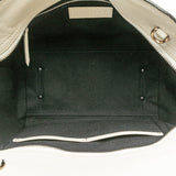 Burberry Black Red Color White Leather Canvas Handbag Tote Bag ( )