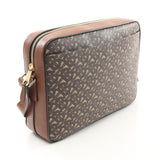 Burberry Beige Brown Pvc Coated Canvas Leather Shoulder Bag ( )