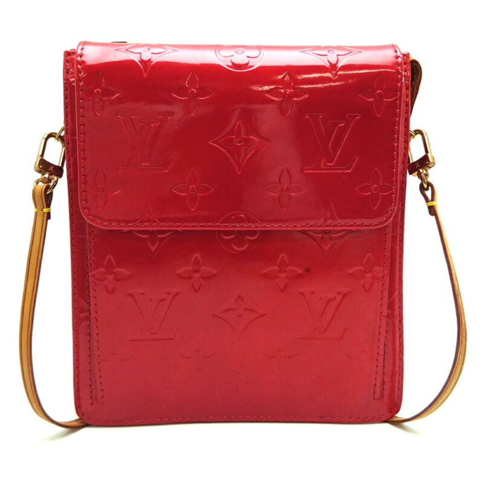 Louis Vuitton Mott *There is a crack on the strap Women's shoulder Bag [] Vernis Rouge [Red]