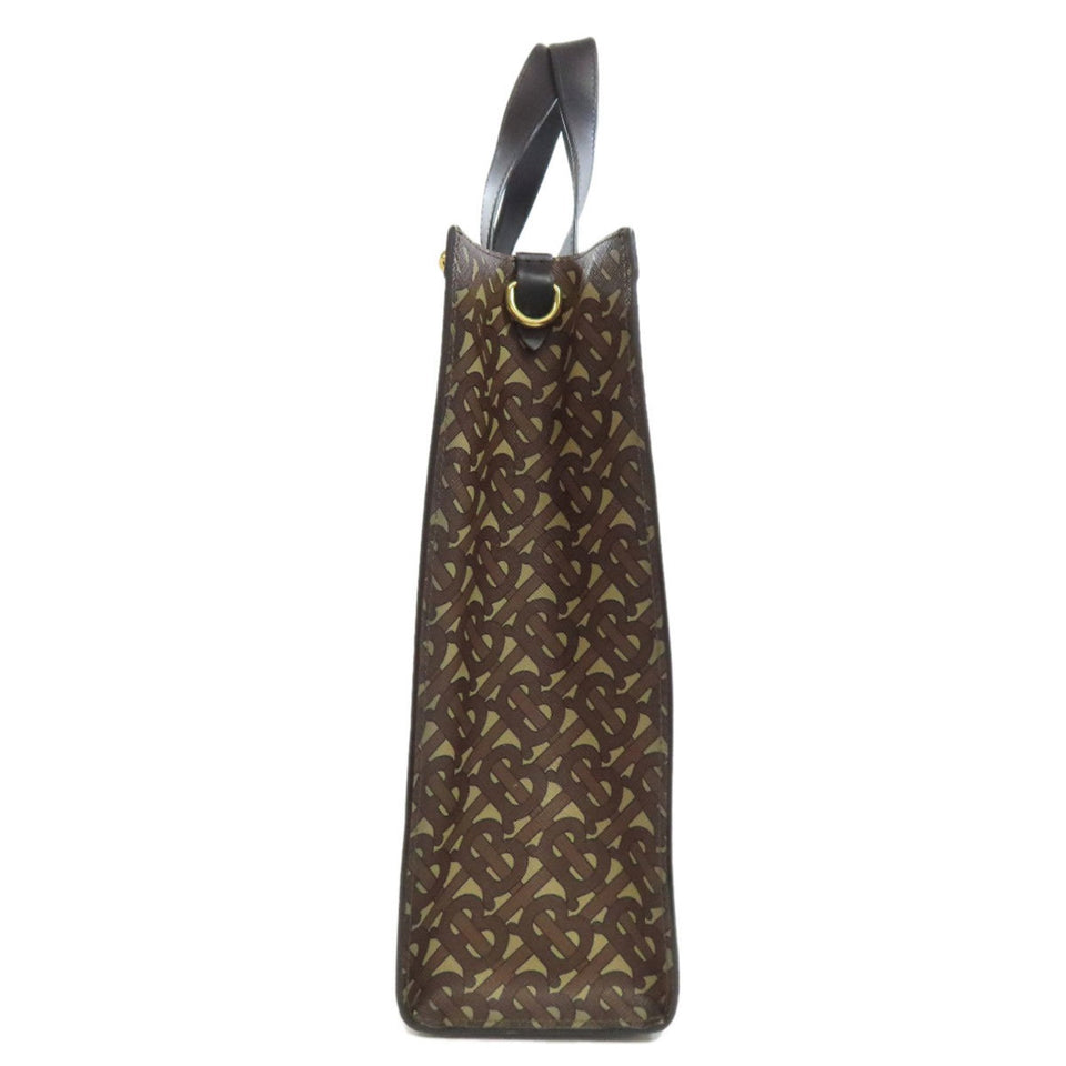 Burberry Black Brown Pvc Leather Tote Bag ( )