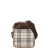 Burberry Beige Brown Canvas Leather Shoulder Bag ( )