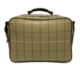 Burberry Brown Khaki Canvas Leather Boston Bag Shoulder Bag ( )