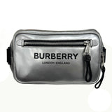 Burberry Metallic Silver Canvas Leather Shoulder Bag Sling Bag ( )