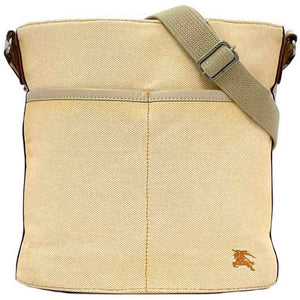 Burberry Beige Orange Canvas Shoulder Bag ( )