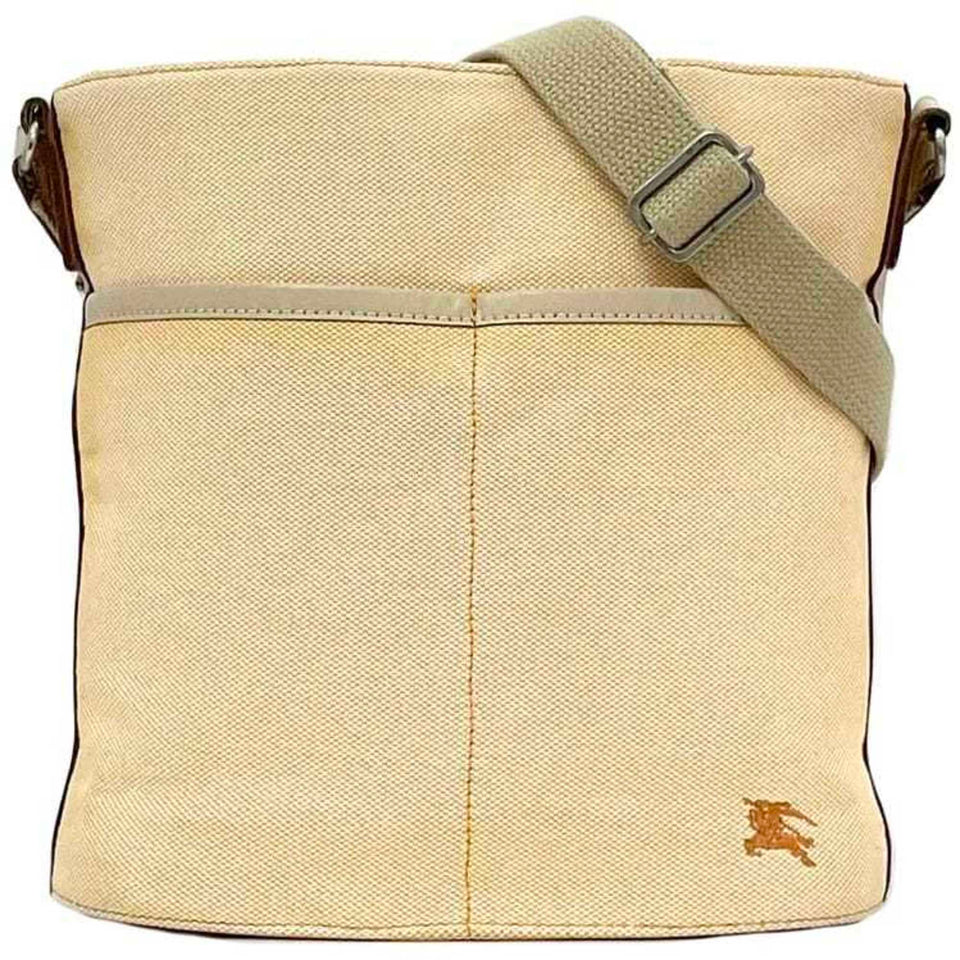 Burberry Beige Orange Canvas Shoulder Bag ( )