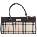 Burberry Beige Brown Canvas Leather Handbag ( )