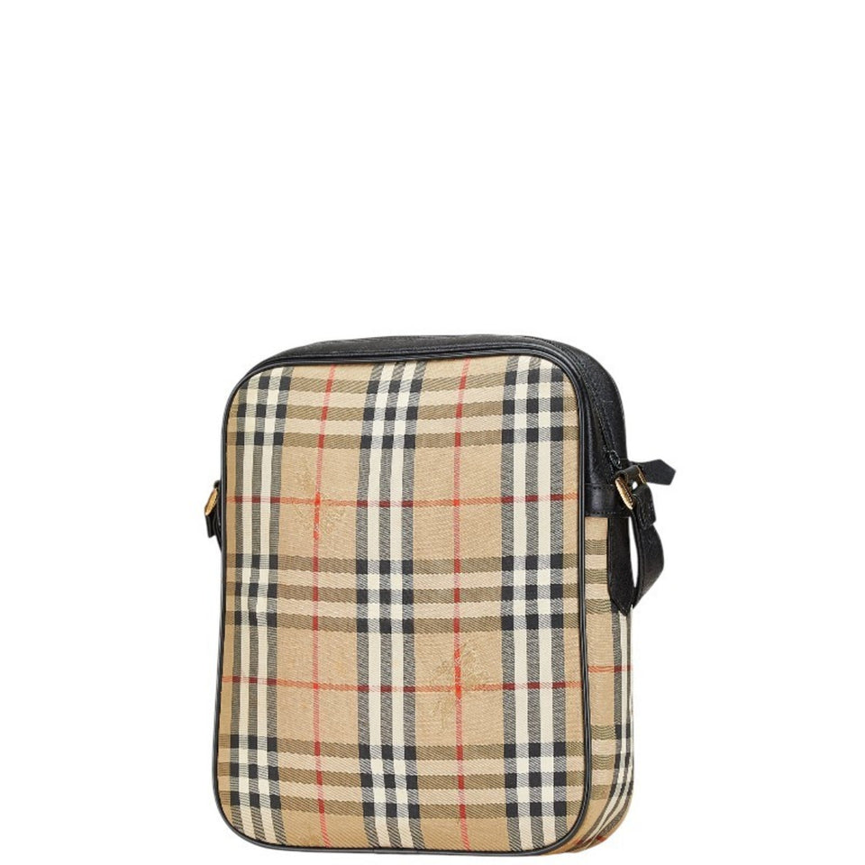 Burberry Beige Multi-Color Canvas Leather Shoulder Bag ( )