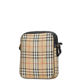 Burberry Beige Multi-Color Canvas Leather Shoulder Bag ( )