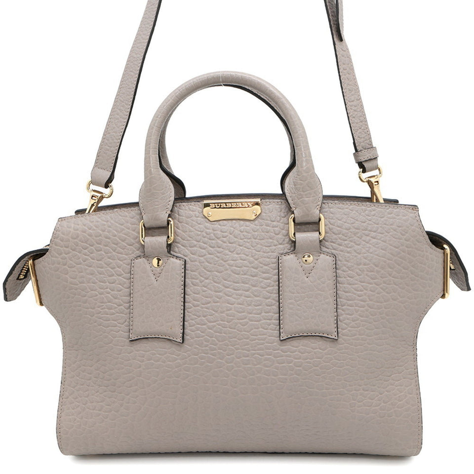 Burberry Gray Leather Handbag Shoulder Bag ( )