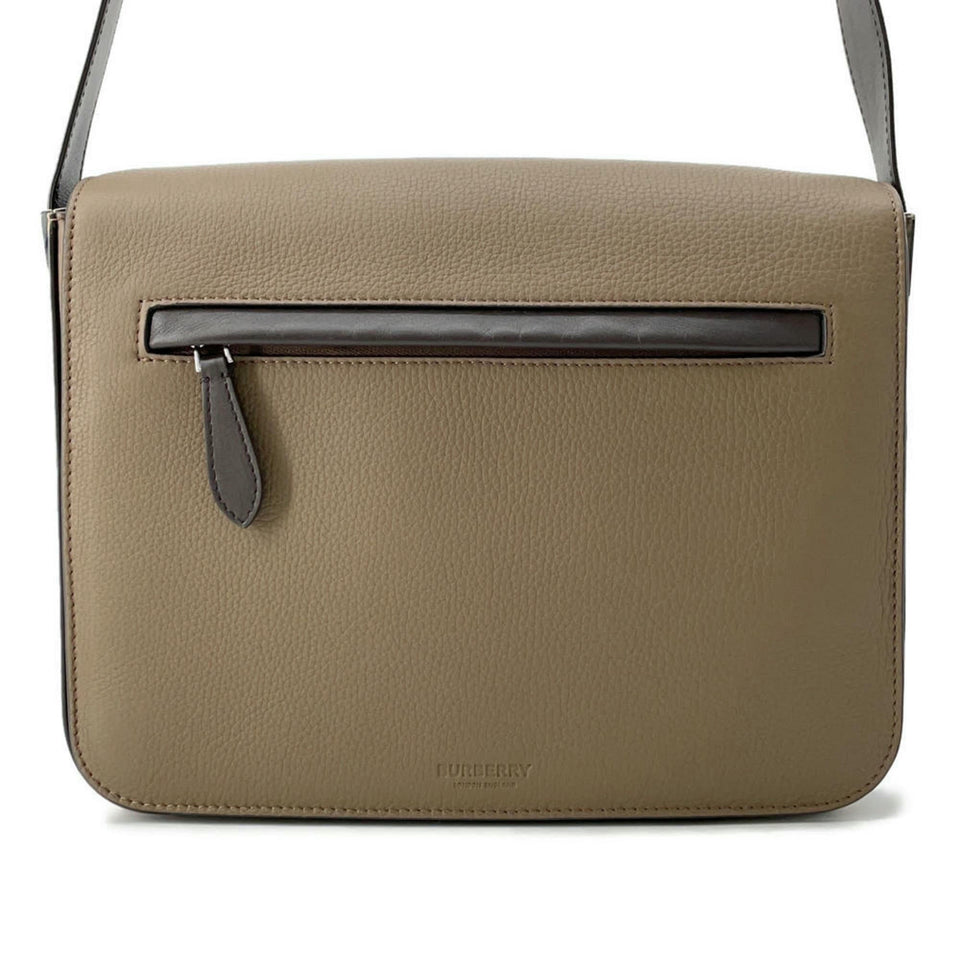 Burberry Brown Leather Messenger Bag Shoulder Bag ( )