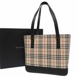 Burberry Beige Nylon Canvas Leather Tote Bag ( )