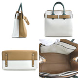 Burberry Beige Green White Leather Handbag Shoulder Bag ( )