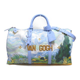 Louis Vuitton Van Gogh Keepall Bandouliere 50 Boston Bag Blue PVC coated canvas Masters collection